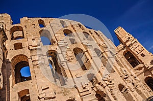 Ruins of the largest coliseum in North Africa. El Jem,Tunisia, UNESCO