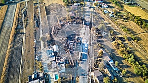 The ruins left from the Crevedia explosion (Romania)