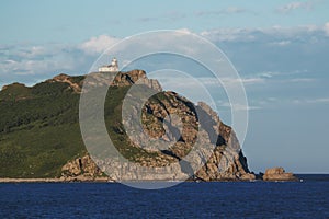 ruins of a lighthouse on a cliff