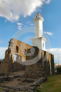 Ruins and lighthouse at Colonia del Sacramento photo