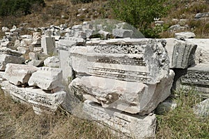 Ruins of lintels and capitals