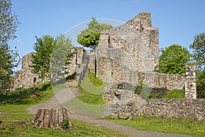 Ruins of the Lowenburg castle near Bonn