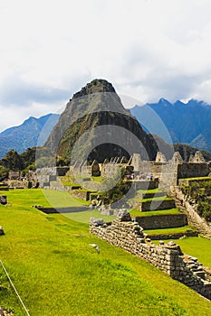 Ruins of Machu Picchu, the old incan city in Peru