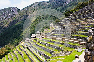 Ruins of Machu Picchu, the old incan city in Peru