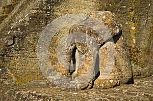 Ruins in Malinalco, Archaeological site in Mexico.