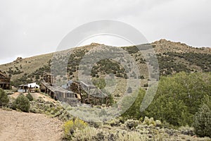 Ruins of Masonic-Chemung mine in Sierra Nevada photo