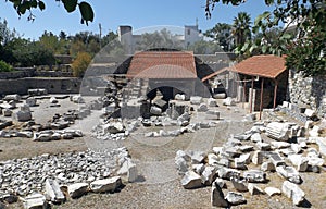 Ruins of Mausoleum Halicarnassus in Turkey photo