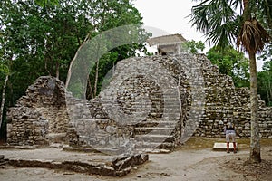 Ruins of mayan Pyramid in Coba.