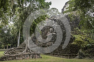 Ruins of the Mayan temple of Dzibanche in Mexico