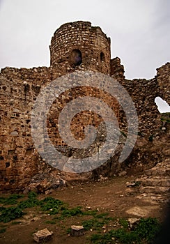 Ruins of medieval castle in Capilla in Estremadura in Spain