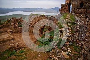 Ruins of medieval castle in Capilla in Estremadura in Spain