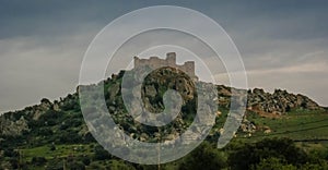 Ruins of medieval castle in Capilla in Estremadura in Spain