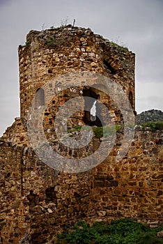 Ruins of medieval castle in Capilla in Estremadura in Spain