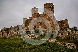 Ruins of medieval castle in Capilla in Estremadura in Spain