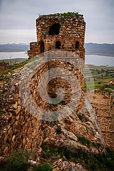 Ruins of medieval castle in Capilla in Estremadura in Spain