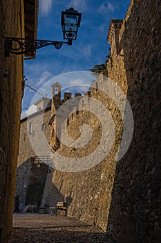 Ruins of medieval castle at Collalto Sabino  in Lazio, Italy