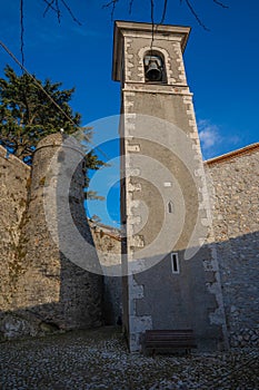 Ruins of medieval castle at Collalto Sabino  in Lazio, Italy