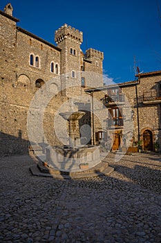 Ruins of medieval castle at Collalto Sabino  in Lazio, Italy