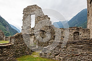 Ruins of the medieval castle of Mesocco