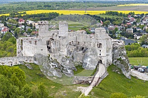 The ruins of medieval castle Ogrodzieniec in Poland