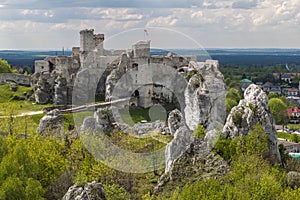 The ruins of medieval castle Ogrodzieniec in Poland