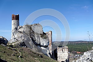 Ruins of medieval castle in polish Jura.