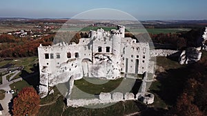 The ruins of medieval castle on the rock in Ogrodzieniec, Poland