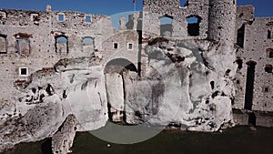 The ruins of medieval castle on the rock in Ogrodzieniec, Poland