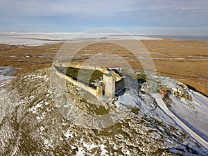 The ruins of medieval fortress Enisala in winter