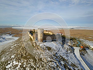 The ruins of medieval fortress Enisala in winter