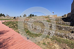 Ruins of the medieval fortress Krakra from the period of First Bulgarian Empire, Pernik, Bulgaria photo