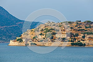 Ruins Of Medieval Fortress in Spinalonga Island, Crete, Greece