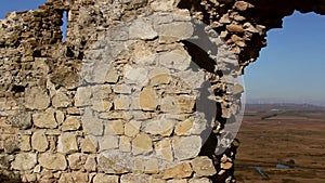 The ruins of medieval fortress Yeni-Sale (archway gate) in Dobrogea, Romania