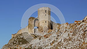 The ruins of medieval fortress Yeni-Sale (Enisala) in Dobrogea, Romania