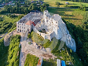 Ruins of medieval Olsztyn Castle in Poland