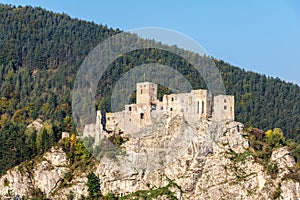 Zřícenina slovenského středověkého hradu Strečno