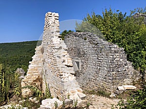 The ruins of the medieval town of Dvigrad Duecastelli, Docastelli, Kanfanar - Istria, Croatia - RuÃÂ¡evine starog grada Dvigrada photo