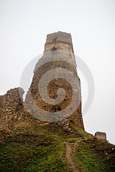 Ruins of medieval castle Zborov, Slovakia. Autumn time