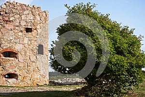 Ruins of the middel age castle Hammershus on island Bornholm in Denmark