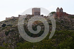 Ruins of the middel age castle Hammershus on island Bornholm in Denmark