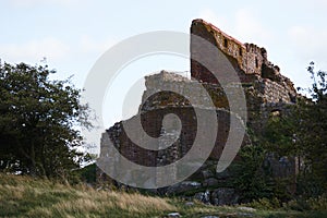 Ruins of the middel age castle Hammershus on island Bornholm in Denmark photo