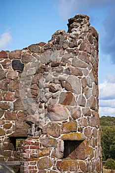 Ruins of the middel age castle Hammershus on island Bornholm in Denmark photo
