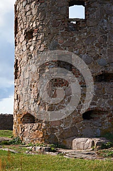 Ruins of the middel age castle Hammershus on island Bornholm in Denmark photo