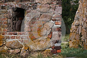 Ruins of the middel age castle Hammershus on island Bornholm in Denmark photo