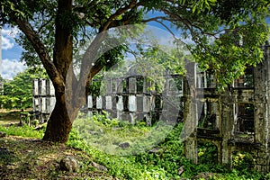 Ruins of Middleside Barracks, on Corregidor Island in the Philippines