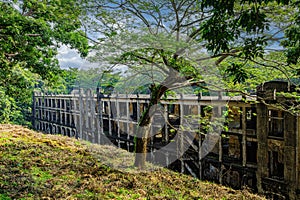 Ruins of Middleside Barracks, on Corregidor Island in the Philippines