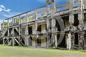 Ruins of Mile-long Barracks, on Corregidor Island in the Philippines