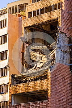 Ruins of Ministry of Defense Building from NATO Bombing - Belgrade