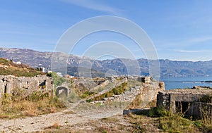 Ruins of Mogren Fort (1860) near Budva