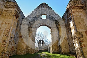 The ruins of deserted medieval Franciscan monastery dedicated to St. Catherine of Alexandria Slovakia